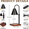 Modern Candle Warmer Lamp with Timer, Dimmable Candle Lamp Warmer, Men Women for Birthday Gifts, Valentines Day Gifts, Black Candle Warmer