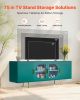 VEVOR TV Stand for TVs up to 75 inch, Modern Entertainment Center with Glass Doors and Gold Legs, TV Cabinet Storage with Adjustable Shelves