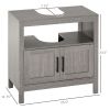 Under Sink Storage Cabinet Pedestal Bathroom Vanity 2 Doors Shelf Organizer Gray