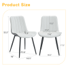 Extended Seat Cushion PU Dining Chair Set - Four Pieces.Smooth line design.Can integrate well into various modern home decoration styles.White and Dar