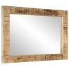 Mirror Natural Wood Solid Mango Wood, Glass 27.6x19.7 in Durable