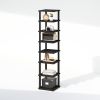 Turn-N-Tube 8-Tier Vertical Space Saving Free Standing Corner Shelf, Display Rack, Espresso/Black