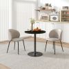 Round Dining Table for 2-4 People, Small Kitchen Table with Wood Grain Top, Black