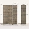 Folding Room Divider Screen 3 Panel 6' Tall Privacy Screen Freestanding Wood Partition for Home Office, Dark Rustic Oak