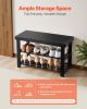 VEVOR Shoe Rack Bench, 3-Tier Bamboo Entryway Bench, Shoe Storage Organizer Holds Up to 286 lbs, 27.6 x 11.3 x 17.8 Inches, for Front Door, Hallway