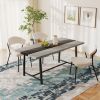 Industrial Kitchen Table for 8 People, 70.9" Long Dining Table with Large Tabletop and Steel Legs for Dining Room, Gray