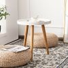 1PC Round Side Sofa Coffee Table with Wooden Tray end tables