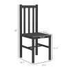 Farmhouse Dining Table Chairs Set of 4 Pine Wood Slat Back Black