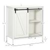 White Buffet Cabinet Farmhouse Sideboard Bar Kitchen Storage Adjustable Shelf Sliding Barn Door