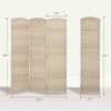 Folding Room Divider Screen 3 Panel 6' Tall Privacy Screen Freestanding Wood Partition for Home Office, Washed Oak