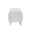 Button-Tufted Ottoman Bench, Upholstered Velvet Footrest Stool Accent Bench for Entryway Living Room Bedroom.