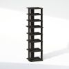 Compact 8-Tier Vertical Space Saving Free Standing Corner Shelf, Display Rack, Espresso