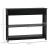 Console Table with Drawers and 2 Shelves Modern Sofa Table for Entryway Living Room Bedroom Black