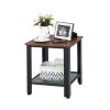 Industrial Style End Table with Mesh Shelves