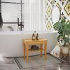 20 Bamboo Shower Bench 2-Tier Wooden Spa Stool Seat Organizer for Bathroom Bedroom Garden Decor