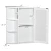 Bathroom Storage Cabinet Over-the-Sink Organizer with Mirrored Door White