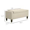 Linen Tufted Storage Ottoman Bench with Lift Top for Spacious Living Room Entryway Bedroom Decor Beige