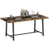 Industrial Kitchen Table for 8 People, 70.9" Long Dining Table with Large Tabletop and Steel Legs for Dining Room, Brown