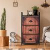 Industrial 3-Layers Fabric Dresser with Fabric Drawers and Steel Frame