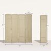 Folding Room Divider Screen 4 Panel 5.6 ' Tall Privacy Screen Freestanding Room Partition for Home Office, Beige