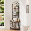 4 Tier Corner Bookshelf Modern Style Plant Stand with Metal Frame Space Saving Display Storage Rack for Living Room Bedroom Office Balcony Small Space