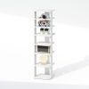 Compact 8-Tier Vertical Space Saving Free Standing Corner Shelf, Display Rack, White