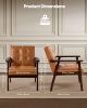 VEVOR Accent Chair, Mid Century Modern Armchair with Solid Wood Frame and Non-Slip Legs, Upholstered Leisure Chair with PU Leather and Soft Cushion