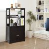 Bathroom Storage Cabinet with Drawer and Open Shelf and 2-Door Cabinet