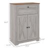 Farmhouse Sideboard Storage Cabinet with Doors and Drawer for Kitchen, Living room, 23.5"x11.75"x34.5", Light Gray