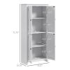 72" Kitchen Pantry Cabinet Freestanding 4-Door Organizer with Adjustable Shelves White