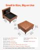 VEVOR 31 in Square Leather Ottoman with Storage, Upholstered Tufted Button Coffee Table Ottoman with Castered Rolling Wheels