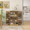 41" Kitchen Pantry Storage Cabinet, Rattan Kitchen Storage with 12 Door Shelves, 5-Tier Shelving and Adjustable Shelves, Natural