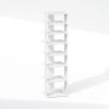 Compact 8-Tier Vertical Space Saving Free Standing Corner Shelf, Display Rack, White
