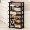 Turn-S-Tube 4-Tier Multipurpose Standing Shelves, Dark Cherry/Black, Set of 2