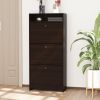 Trendy Shoe Storage Cabinet 3 Large Fold-Out Drawers Spacious Top Surface Espresso