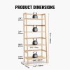 VEVOR 4-Tier Bamboo Ladder Shelf, Trapezoid Open Bookcase, Display Storage Rack Organizer, Freestanding Flower Plant Stand
