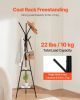 VEVOR Coat Rack, Freestanding Coats Rack Stand with 2 Shelves & 6 Hooks, Free Standing Hall Coat Tree for Entryway, Bedroom, Living Room