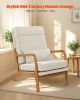 VEVOR Accent Chair, High Back Mid Century Modern Armchair with Solid Wood Frame and Non-Slip Legs