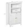 Entryway Essential: White Freestanding Double Door Bathroom Floor Cabinet