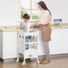 2 in 1 Kids Foldable Kitchen Step Stool, Toddler Standing Tower with Chalkboard and Lockable Handrail for Children 3-6 Years Old, White