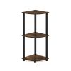 Turn-N-Tube 3-Tier Corner Display Rack Multipurpose Shelving Unit, Amber Pine/Black