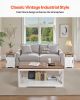 VEVOR 3 Pieces Farmhouse Coffee Table Sets, 40 in Industrial Coffee Table with 2 End Side Tables