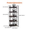 VEVOR Metal Bookshelf, 5-Tier Tall Industrial Bookshelf, Rustic Display Vintage Storage Bookcase with Open Shelves