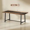 Industrial Kitchen Table for 8 People, 70.9" Long Dining Table with Large Tabletop and Steel Legs for Dining Room, Brown