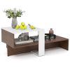 2-Tier Geometric Coffee Table with Storage Shelves for Living Room and Reception Room