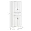 67" 4-Door Kitchen Pantry with Drawer and Adjustable Shelves, White