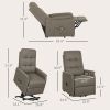 Power Lift Chair for Elderly, Fabric Recliner Sofa with Remote Control, Side Pockets, Quick Assembly, Coffee