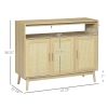 Boho Rattan Sideboard Buffet Cabinet Natural Finish for Dining Living Room Kitchen Storage