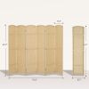 Folding Room Divider Screen 6 Panel 5.6' Tall Privacy Screen Freestanding Room Partition for Home Office, Beige