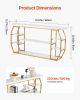 VEVOR Marble Console Table, 3 Tiers Modern Console Table for Open Storage, Golden Geometric Table with Iron Tubes